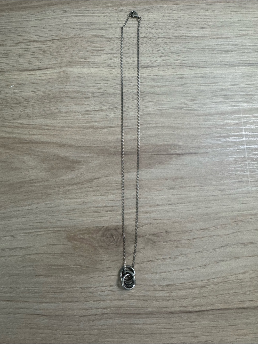 Sterling Silver Interlocking Circle Necklace - Silver